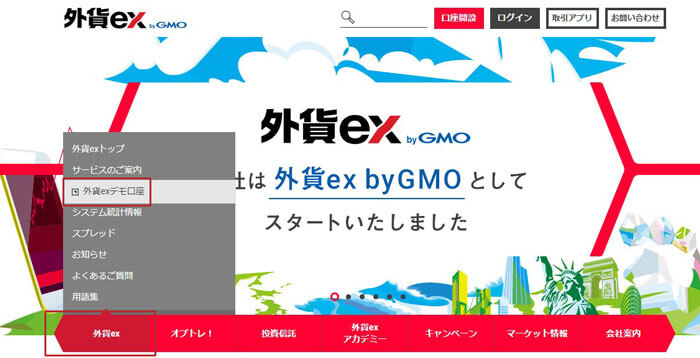 外貨ex byGMOのホームページ